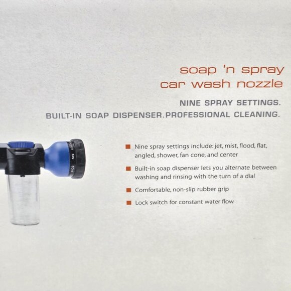 Brookstone Spray Gun Soap Dispenser Hose Nozzle Car Washing Tool NEW In Box - Picture 3 of 4